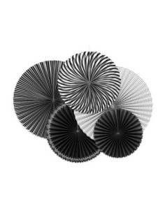 Rozety dekoracyjne Black&White, mix (1 op. / 5 szt.)