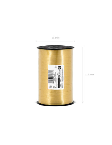 Wstążka plastikowa, złoty, 5mm/225m