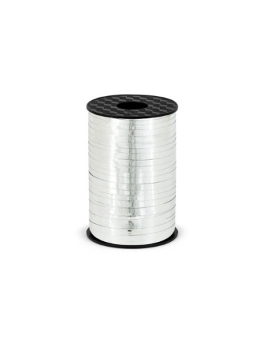 Wstążka plastikowa, srebrny, 5mm/225m