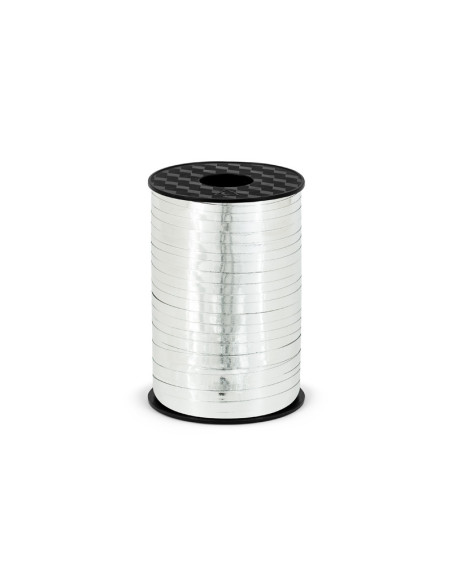 Wstążka plastikowa, srebrny, 5mm/225m
