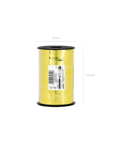Wstążka plastikowa, złoty, 5mm/225m