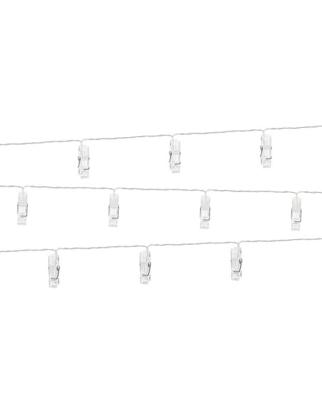 Lampki LED klamerki, bezbarwny, 1,4m