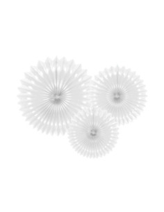Rozety dekoracyjne, biały, 20-30cm (1 op. / 3 szt.)