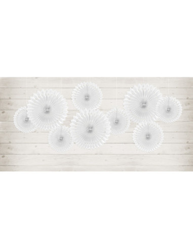 Rozety dekoracyjne, biały, 20-30cm (1 op. / 3 szt.)