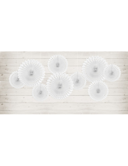 Rozety dekoracyjne, biały, 20-30cm (1 op. / 3 szt.)