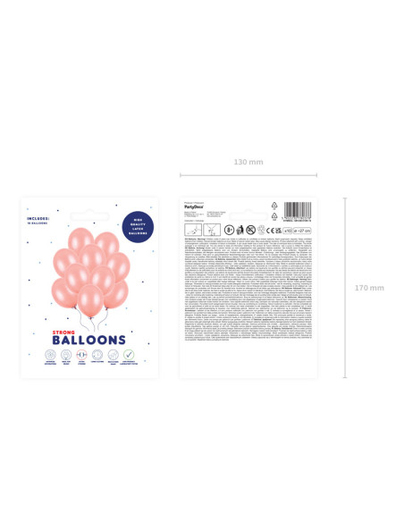 Balony Strong 27cm, Metallic Rose Gold (1 op. / 10 szt.)