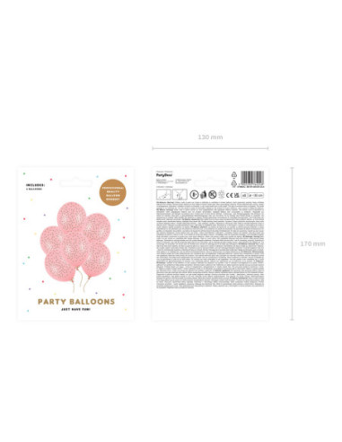 Balony 30cm, Kropki, Pastel Baby Pink (1 op. / 6 szt.)