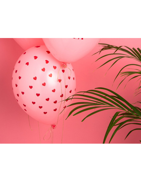 Balony 30 cm, Serca, Pastel Baby Pink (1 op. / 50 szt.)