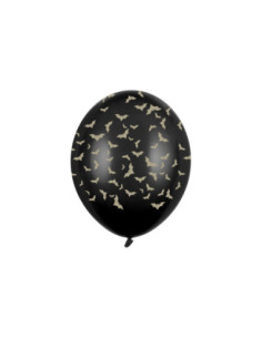 Balony 30 cm, Nietoperze, Pastel Black (1 op. / 6 szt.)