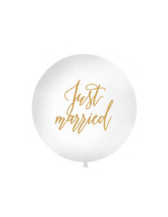 Balon 1 m, Just married, biały