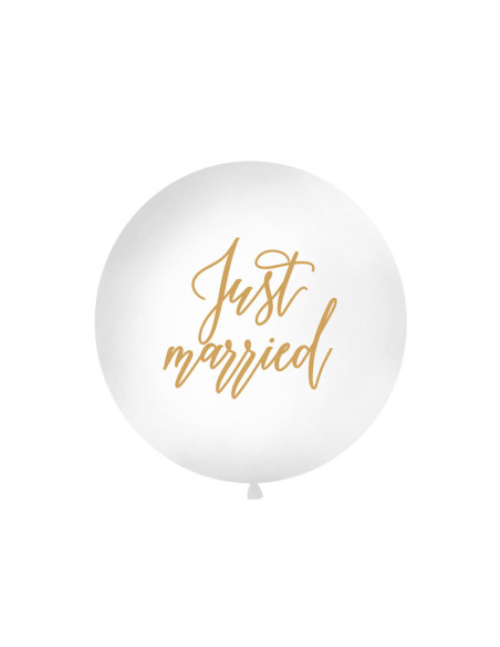 Balon 1 m, Just married, biały