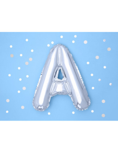 Balon foliowy Litera ''A'', 35cm, srebrny
