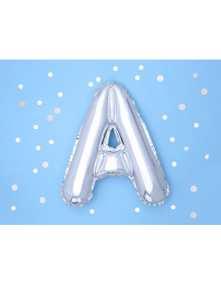 Balon foliowy Litera ''A'', 35cm, srebrny