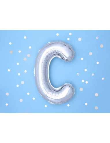 Balon foliowy Litera ''C'', 35cm, srebrny