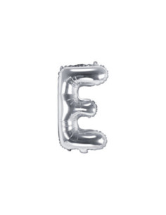 Balon foliowy Litera ''E'', 35cm, srebrny