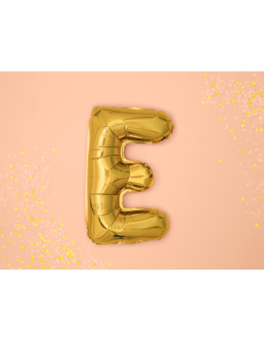 Balon foliowy Litera ''E'', 35cm, złoty