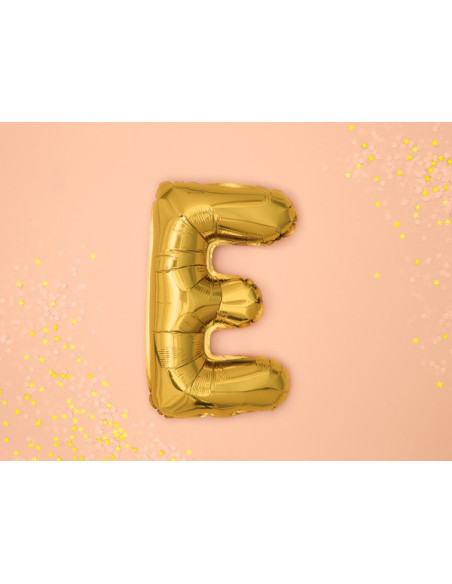 Balon foliowy Litera ''E'', 35cm, złoty
