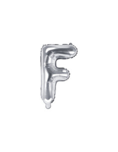 Balon foliowy Litera ''F'', 35cm, srebrny