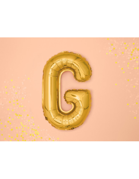 Balon foliowy Litera ''G'', 35cm, złoty