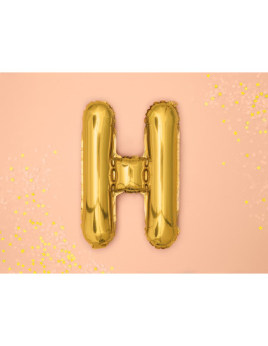 Balon foliowy Litera ''H'', 35cm, złoty