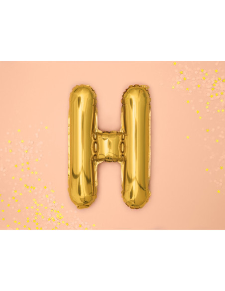 Balon foliowy Litera ''H'', 35cm, złoty