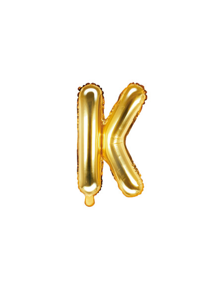 Balon foliowy Litera ''K'', 35cm, złoty