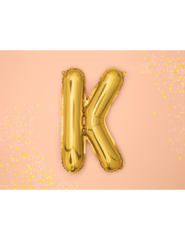 Balon foliowy Litera ''K'', 35cm, złoty