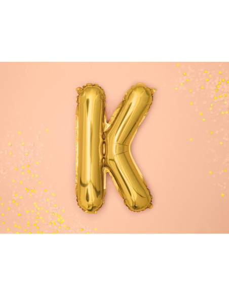 Balon foliowy Litera ''K'', 35cm, złoty