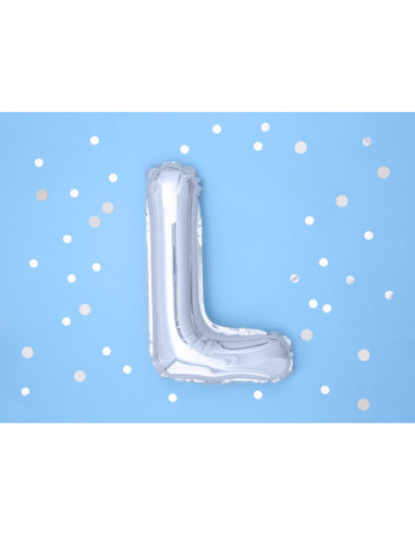 Balon foliowy Litera ''L'', 35cm, srebrny
