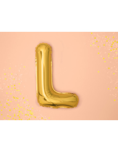 Balon foliowy Litera ''L'', 35cm, złoty