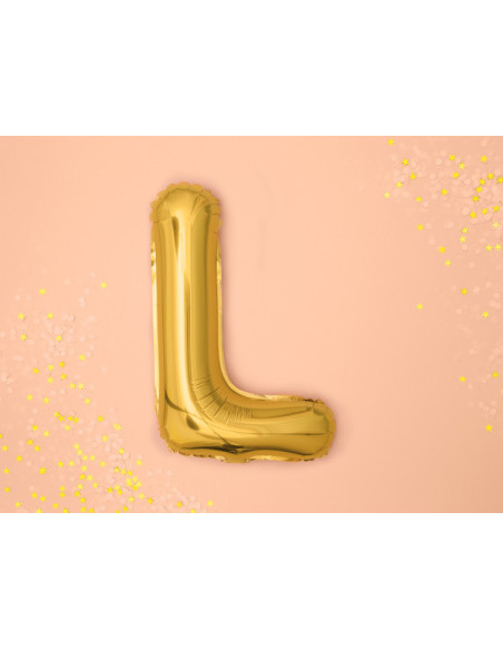 Balon foliowy Litera ''L'', 35cm, złoty