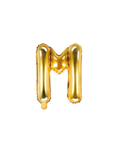 Balon foliowy Litera ''M'', 35cm, złoty