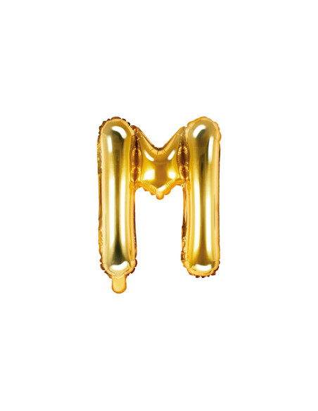 Balon foliowy Litera ''M'', 35cm, złoty