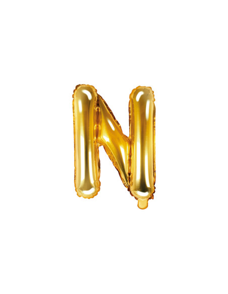 Balon foliowy Litera ''N'', 35cm, złoty