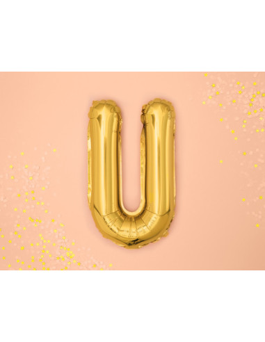 Balon foliowy Litera ''U'', 35cm, złoty