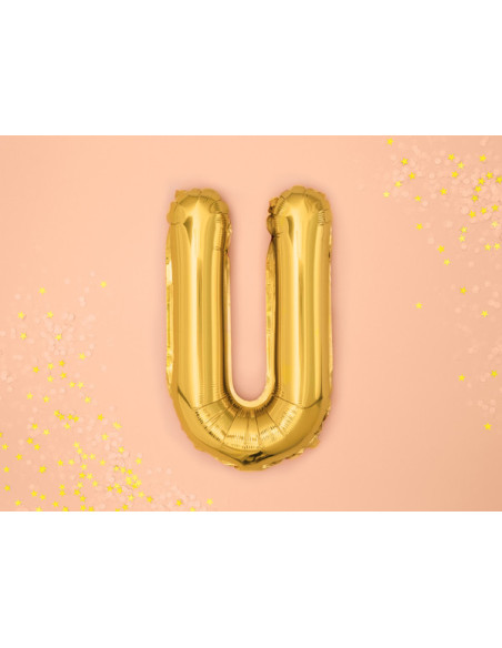 Balon foliowy Litera ''U'', 35cm, złoty
