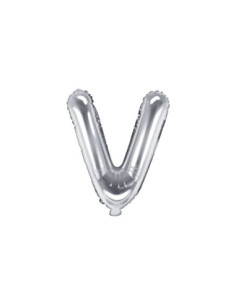 Balon foliowy Litera ''V'', 35cm, srebrny