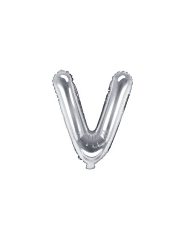 Balon foliowy Litera ''V'', 35cm, srebrny