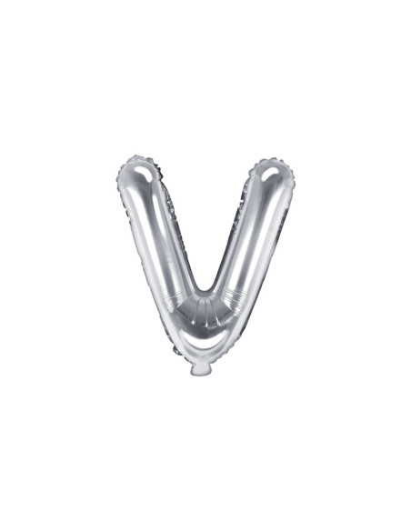 Balon foliowy Litera ''V'', 35cm, srebrny
