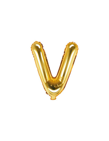 Balon foliowy Litera ''V'', 35cm, złoty