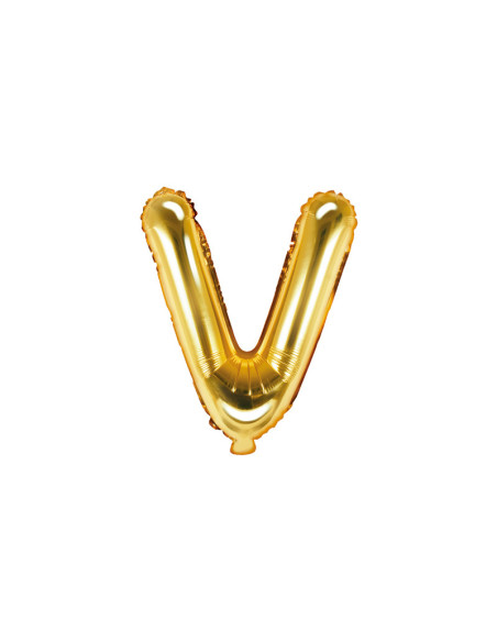 Balon foliowy Litera ''V'', 35cm, złoty