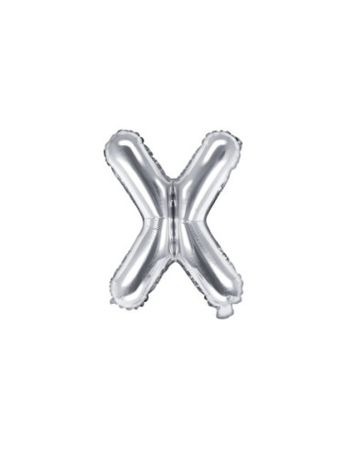Balon foliowy Litera ''X'', 35cm, srebrny