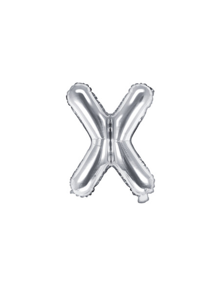 Balon foliowy Litera ''X'', 35cm, srebrny