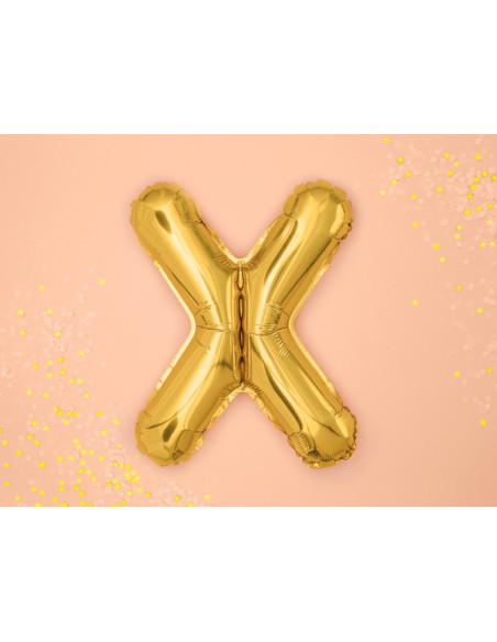 Balon foliowy Litera ''X'', 35cm, złoty