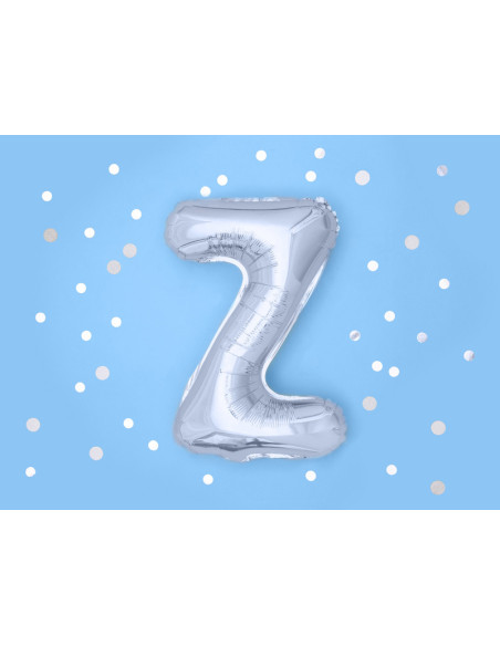 Balon foliowy Litera ''Z'', 35cm, srebrny
