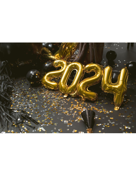 Balon foliowy Cyfra ''0'', 35cm, złoty