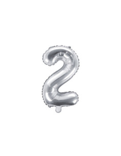 Balon foliowy Cyfra ''2'', 35cm, srebrny