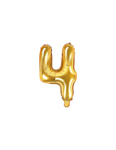 Balon foliowy Cyfra ''4'', 35cm, złoty