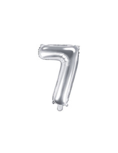Balon foliowy Cyfra ''7'', 35cm, srebrny