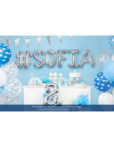 Balon foliowy Cyfra ''9'', 35cm, srebrny